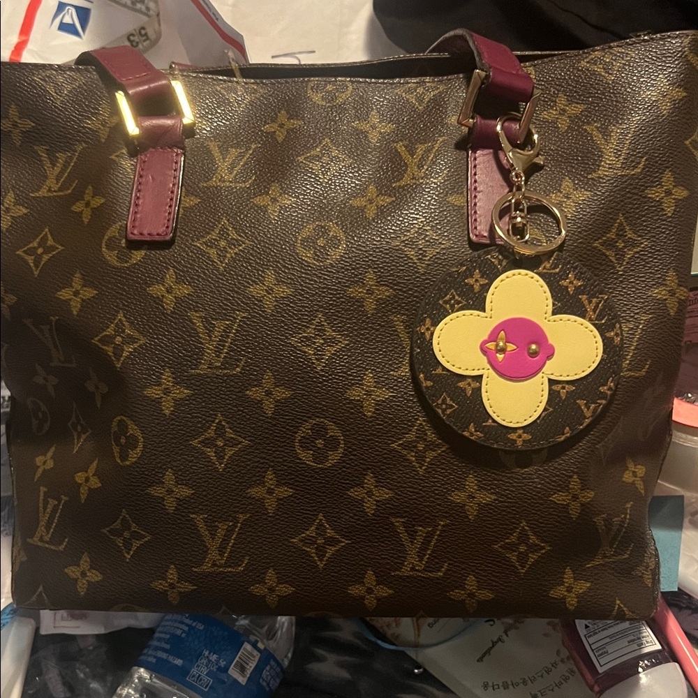 Louis Vuitton Brown and Purple Monogram Tote and matching wallet. - Picture 14 of 14